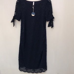 Pink Blush Maternity size Medium navy lace dress